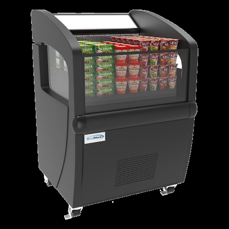 Koolmore Open-Air Merchandiser Metal Grab and Go Refrigerator in Black