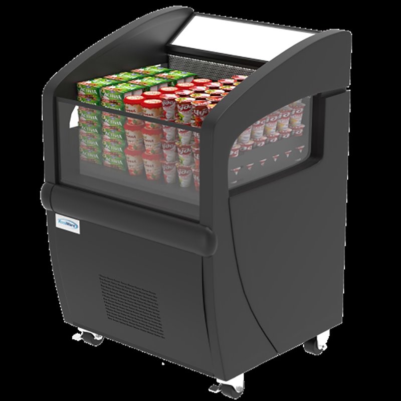 Koolmore Open-Air Merchandiser Metal Grab and Go Refrigerator in Black