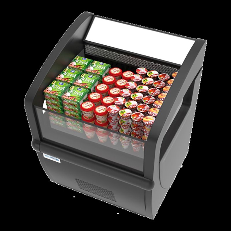 Koolmore Open-Air Merchandiser Metal Grab and Go Refrigerator in Black