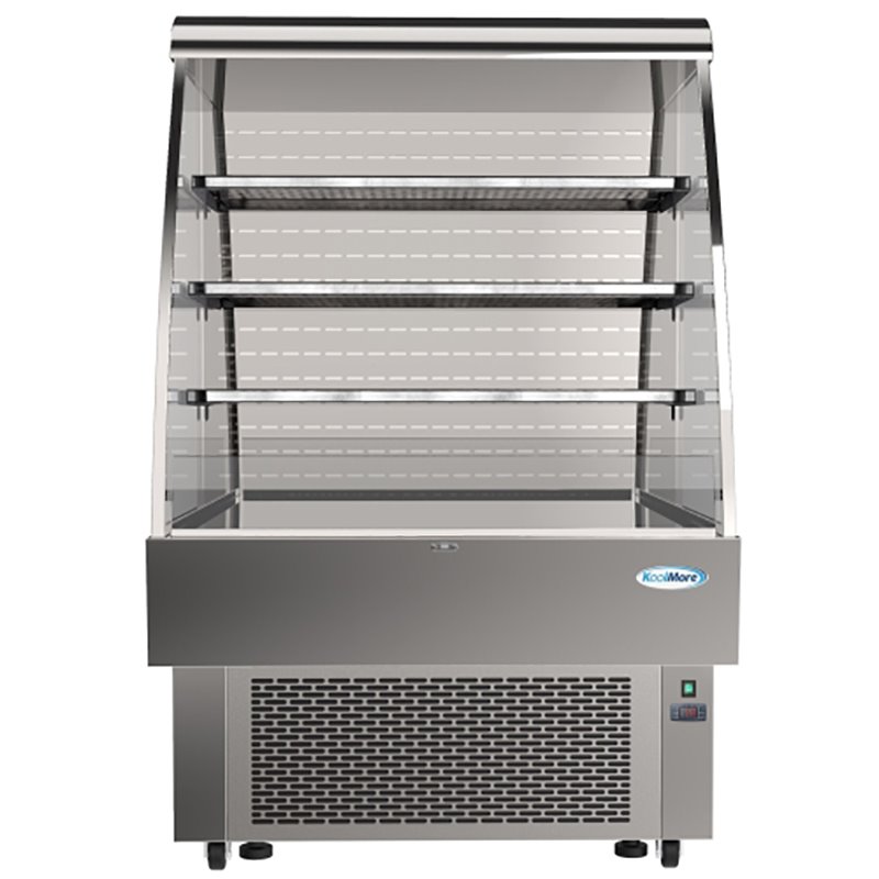 Koolmore Open-Air Merchandiser Stainless Steel Grab & Go Refrigerator in Silver
