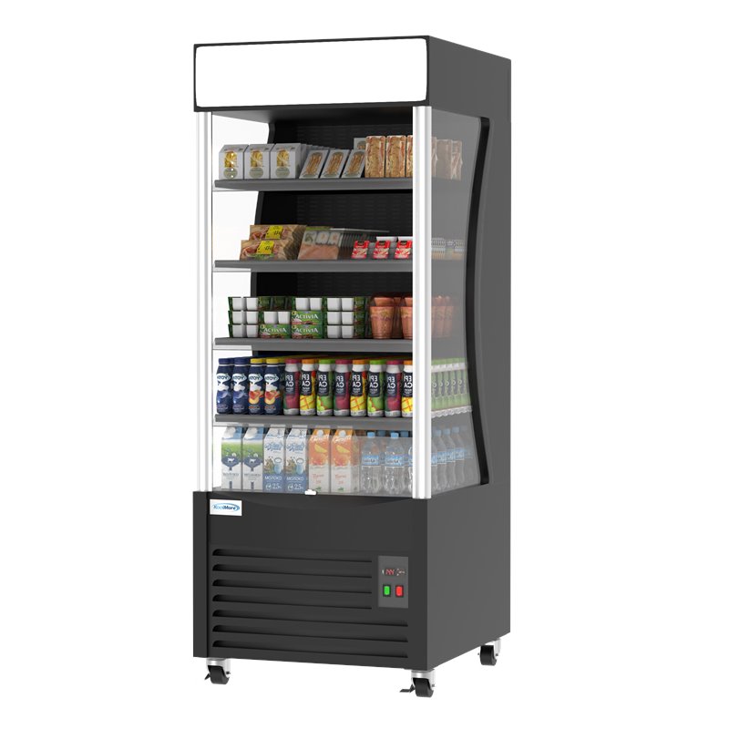 Koolmore CDA-18C-BK Open-Air Merchandiser Metal Grab & Go Refrigerator in Black