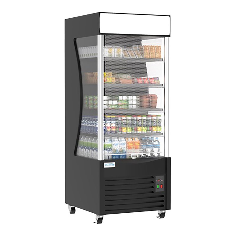 Koolmore CDA-18C-BK Open-Air Merchandiser Metal Grab & Go Refrigerator in Black