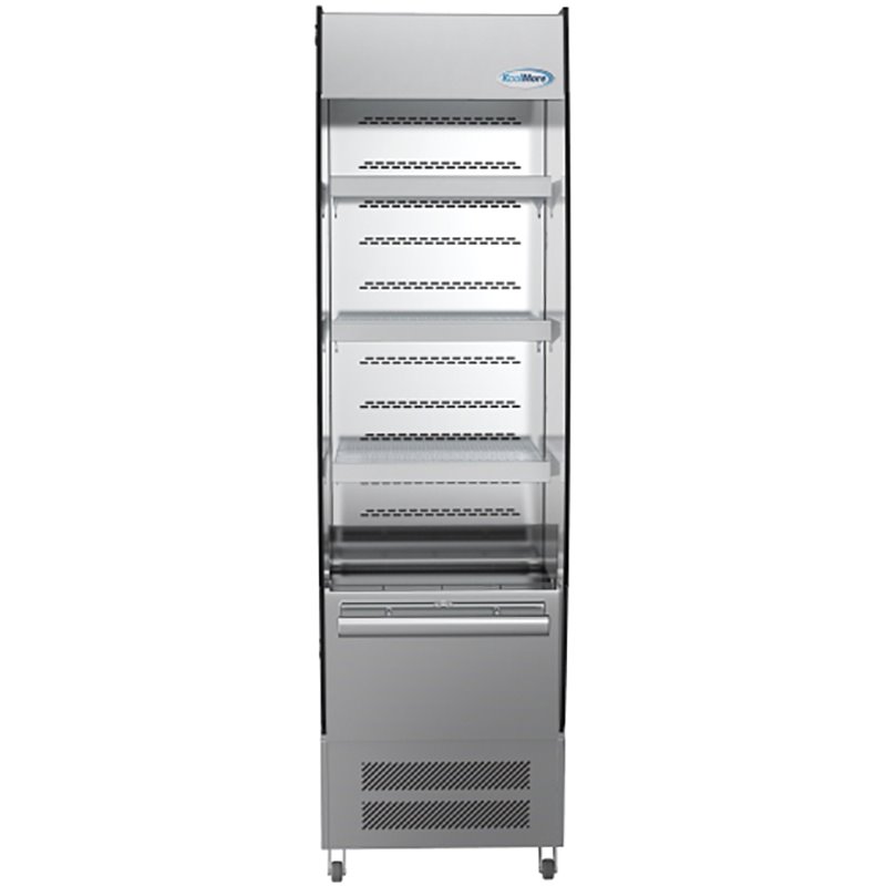 Koolmore Open Air Merchandiser Stainless Steel Grab & Go Refrigerator in Silver