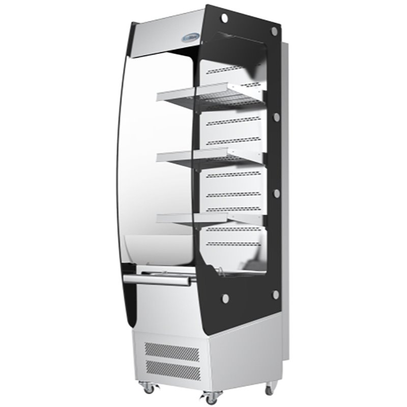 Koolmore Open Air Merchandiser Stainless Steel Grab & Go Refrigerator in Silver