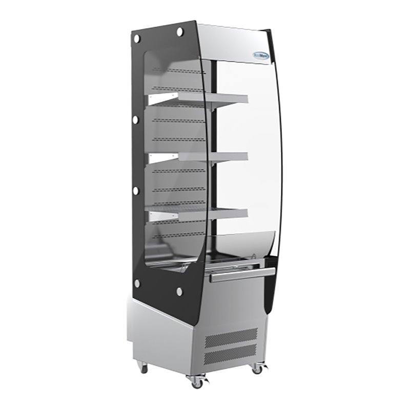 Koolmore Open Air Merchandiser Stainless Steel Grab & Go Refrigerator in Silver
