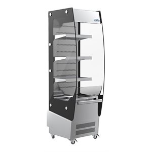 Koolmore Open Air Merchandiser Stainless Steel Grab & Go Refrigerator in Silver