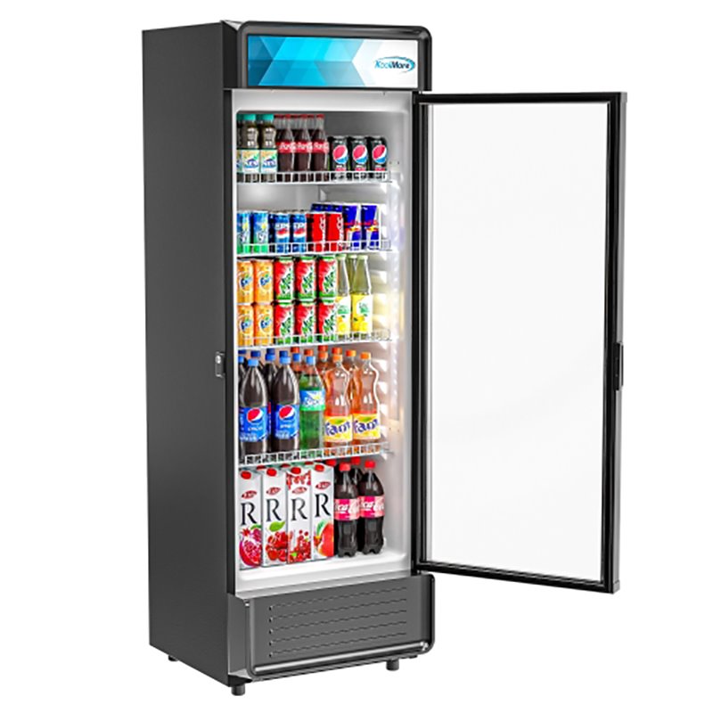 Koolmore Single Swing Door Steel/Aluminum Upright Beverage Refrigerator in Black