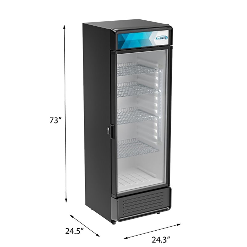 Koolmore Single Swing Door Steel/Aluminum Upright Beverage Refrigerator in Black