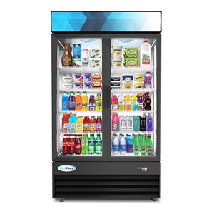 Koolmore 45&quot 2-Door Steel/Aluminum Display Refrigerator Merchandiser in Black