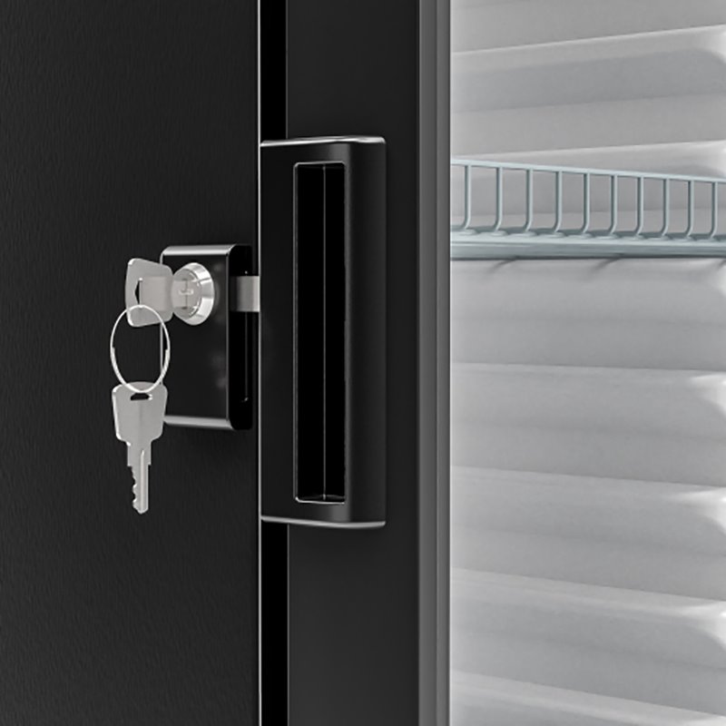 Koolmore 1 Glass Door Metal & Plastic Display Refrigerator Merchandiser in Black