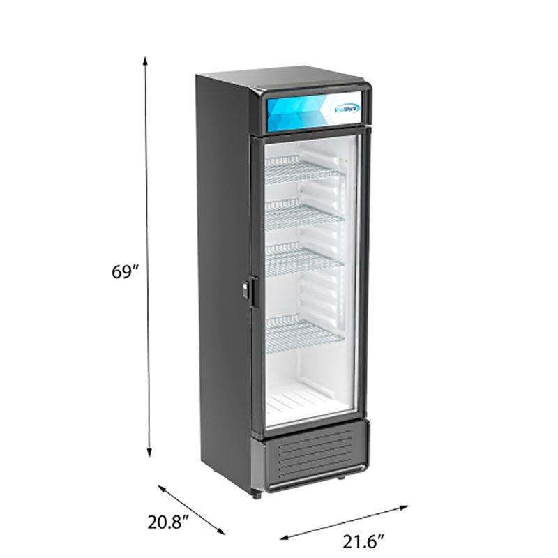 Koolmore 1 Glass Door Metal & Plastic Display Refrigerator Merchandiser in Black