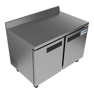 Koolmore 48&quot 2-Door Stainless Steel Worktop Commercial Refrigerator in Silver