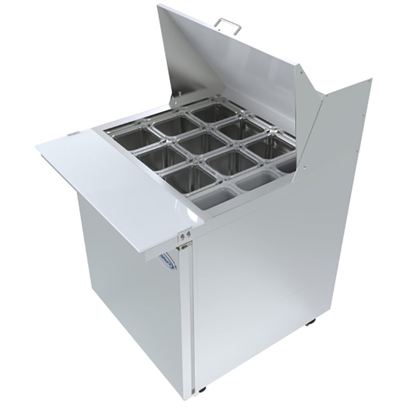 Koolmore 1 Door Stainless Steel Refrigerated Food Prep Station Table in Silver