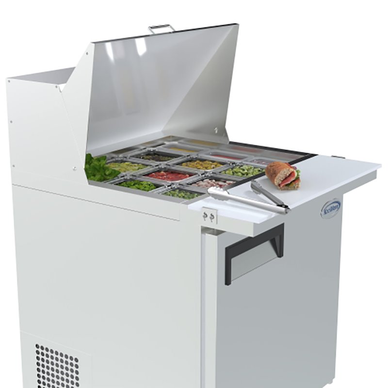 Koolmore 1 Door Stainless Steel Refrigerated Food Prep Station Table in Silver