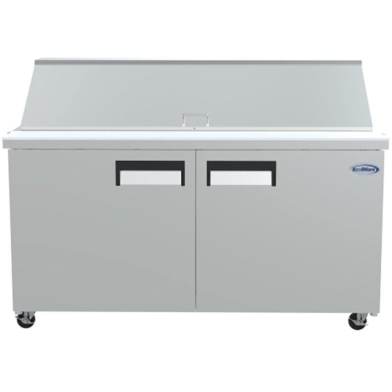 Koolmore 2 Doors Stainless Steel Refrigerated Food Prep Station Table in Silver