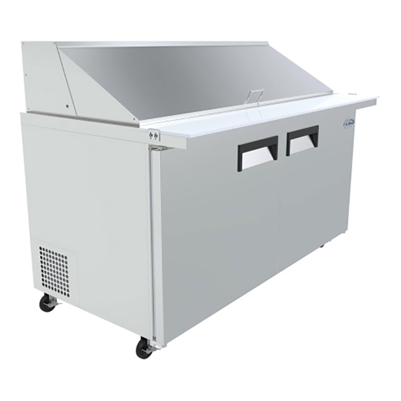 Koolmore 2 Doors Stainless Steel Refrigerated Food Prep Station Table in Silver