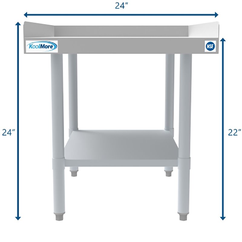 Koolmore 30x24 Heavy Duty 16-Gauge Stainless Steel Equipment Stand in Silver