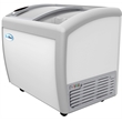 Koolmore Metal Ice Cream Freezer Display Case with 4 Storage Baskets in White