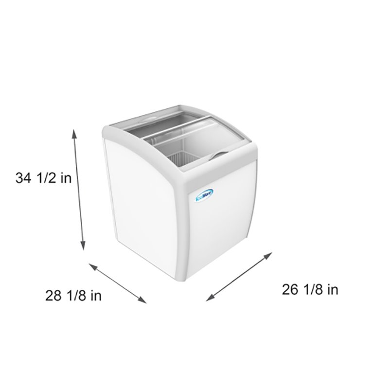Koolmore Metal Ice Cream Freezer Display Case with 2 Storage Baskets in White
