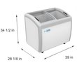 Koolmore Metal Ice Cream Freezer Display Case with 3 Storage Baskets in White