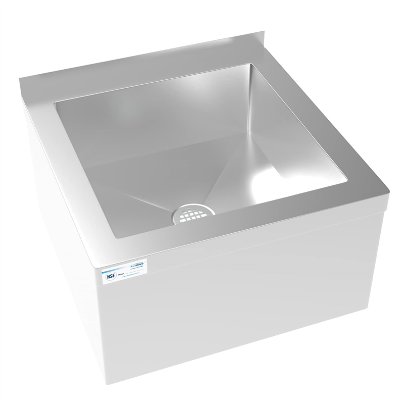 Koolmore 19x22x12 Stainless Steel Floor Mop Sink with Deep Basin in Silver