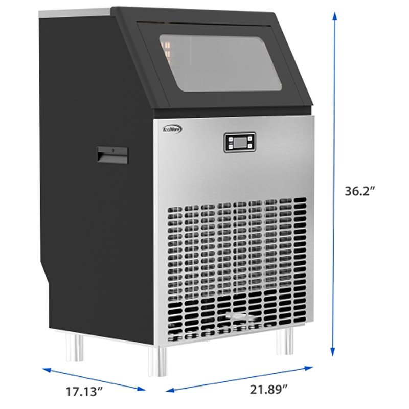 Koolmore CIM198 Undercounter Metal Ice Maker Machine in Black