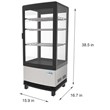 Koolmore LED Metal Countertop Refrigerator Display Case in Black/Silver