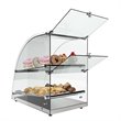 Koolmore 2-Tier Glass/Stainless Steel Countertop Bakery Display Case in Clear
