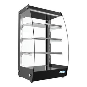Koolmore 4-Tier LED Glass/Stainless Steel Bakery Display Pastry Case in Black