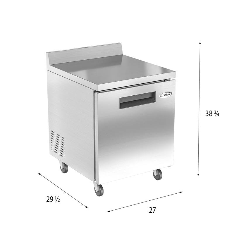 27 in. One-Door Worktop Freezer With 3.5 in. Backsplash - 6.3 Cu Ft.