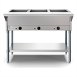 Three Pan Open Well Electric Steam Table with Undershelf