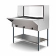 Three Pan Open Well Electric Steam Table with Undershelf and Sneeze-Guard