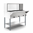 Three Pan Open Well Electric Steam Table with Undershelf and Sneeze-Guard