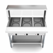 Three Pan Open Well Electric Steam Table with Undershelf and Sneeze-Guard