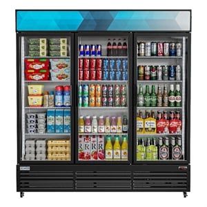 KoolMore 71 in. Three-Door Merchandiser Refrigerator - 56 Cu Ft.