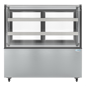 47 in. Dry Bakery Display Case with Front Curved Glass Protection - 14 cu. ft.