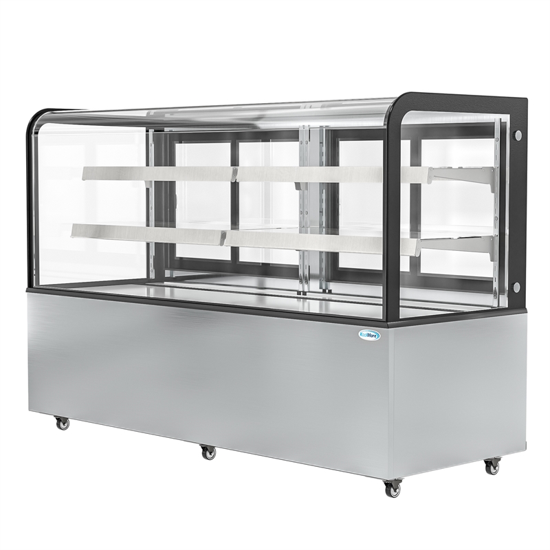 71 in. Dry Bakery Display Case with Front Curved Glass Protection - 20 cu. ft.