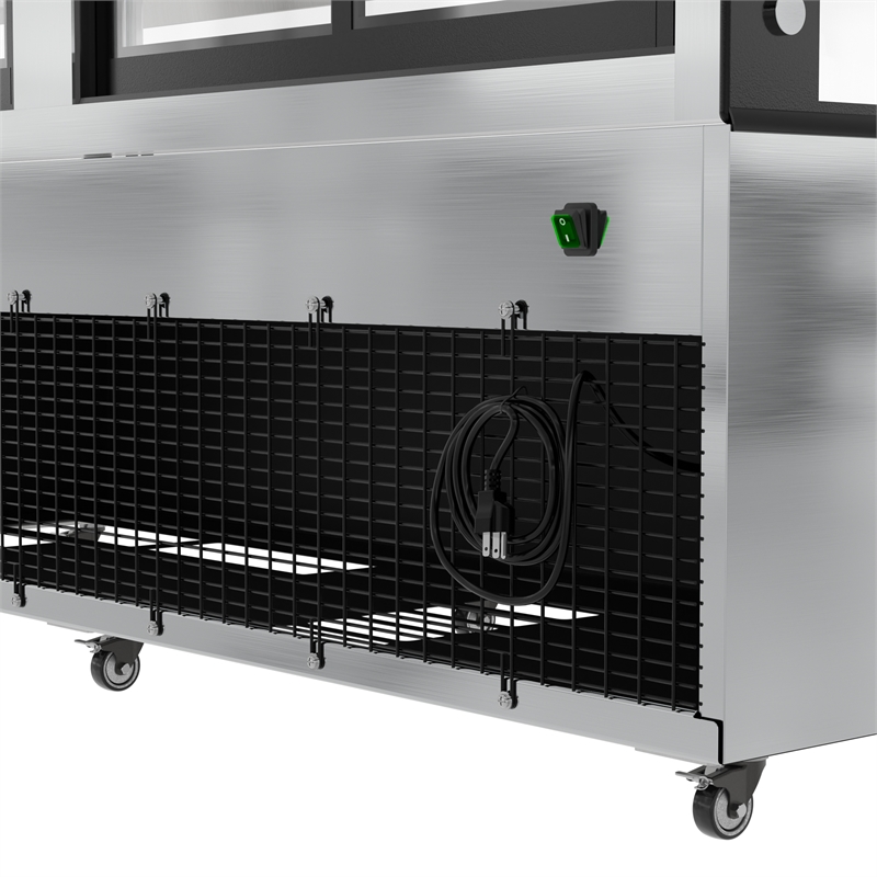 71 in. Dry Bakery Display Case with Front Curved Glass Protection - 20 cu. ft.
