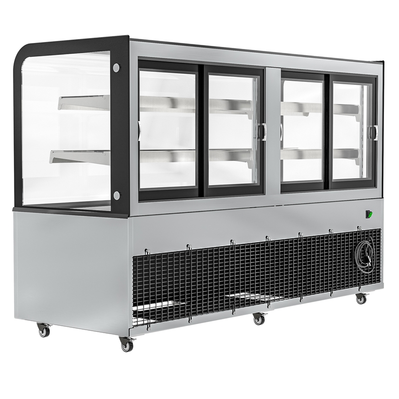 71 in. Dry Bakery Display Case with Front Curved Glass Protection - 20 cu. ft.
