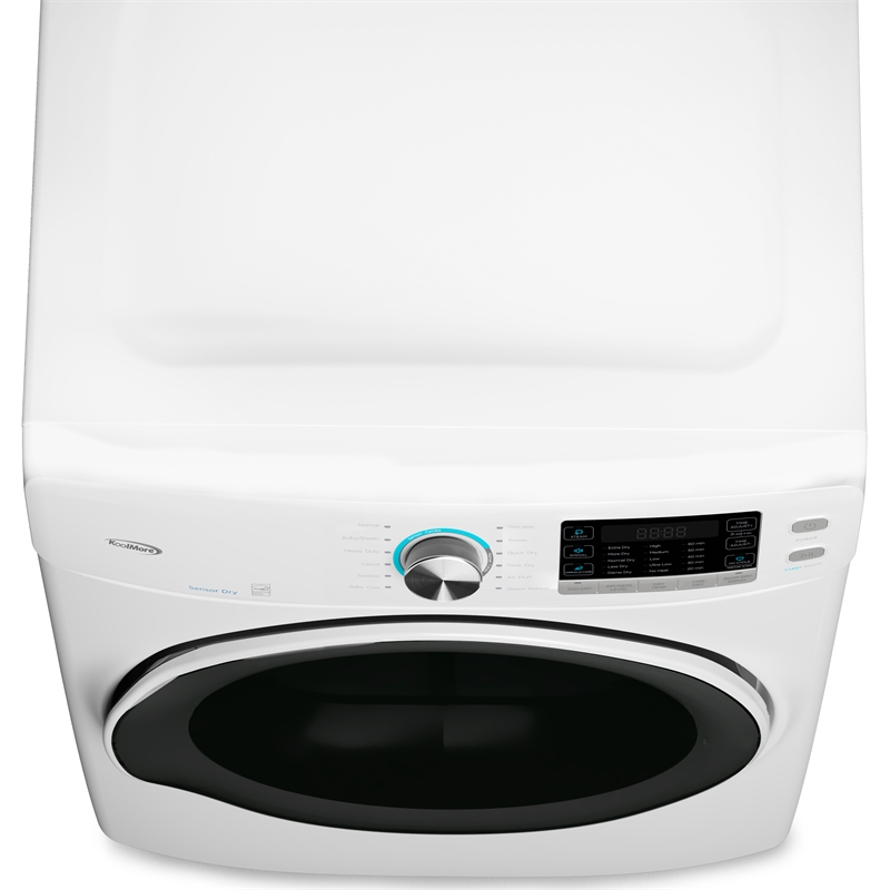 8 cu. ft. Large Stackable Vented Electric Front Load Dryer in White - 240V.