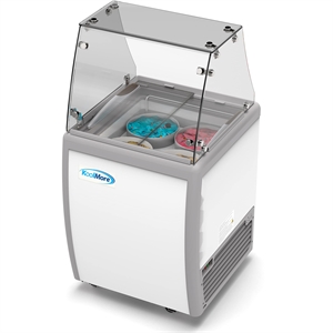 26 in. 4 Tub Ice Cream Dipping Cabinet Freezer with Sneeze Guard - 6 cu. ft.