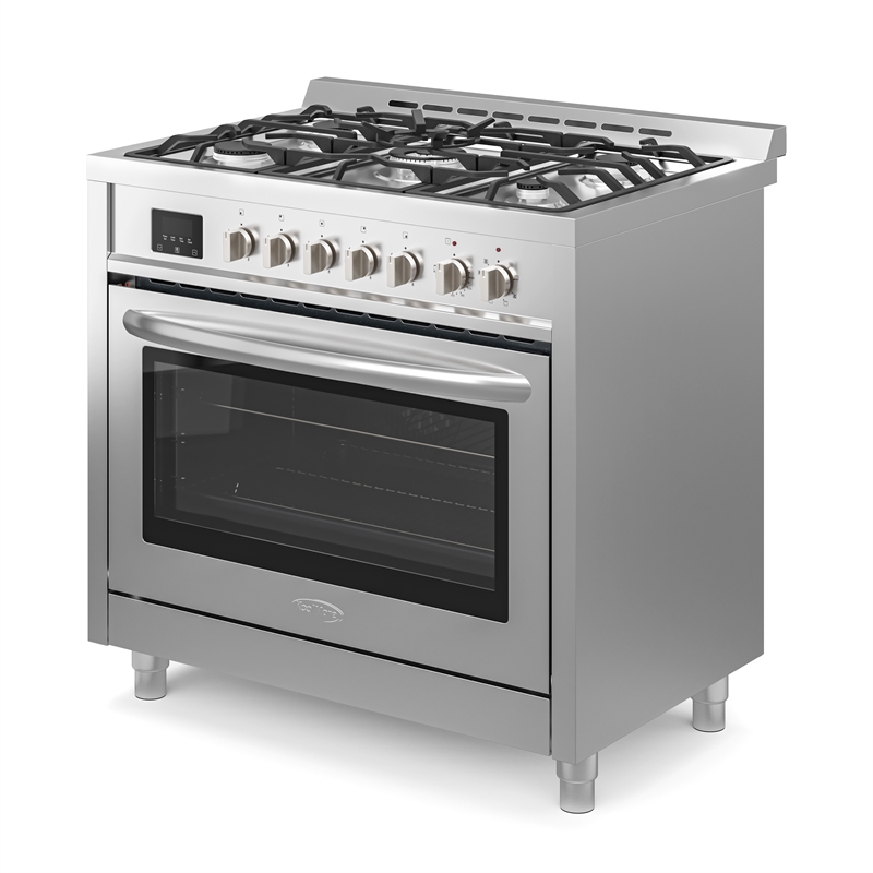 KoolMore 36 in. 5 Burner Freestanding Dual Fuel Range