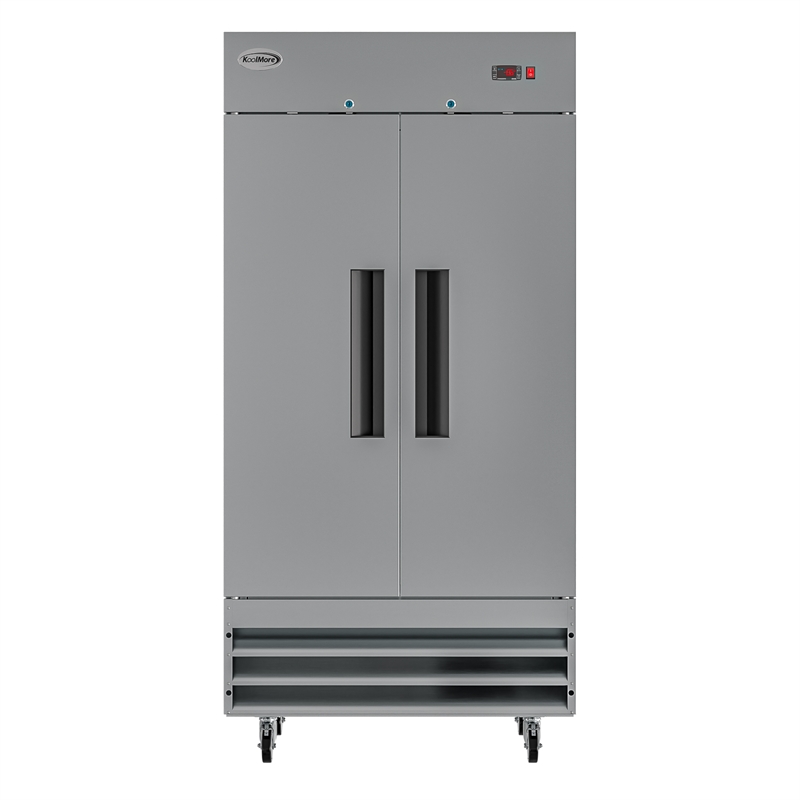 Koolmore 39 in. Commercial Stainless Steel 2-Door Reach-In Freezer in Silver