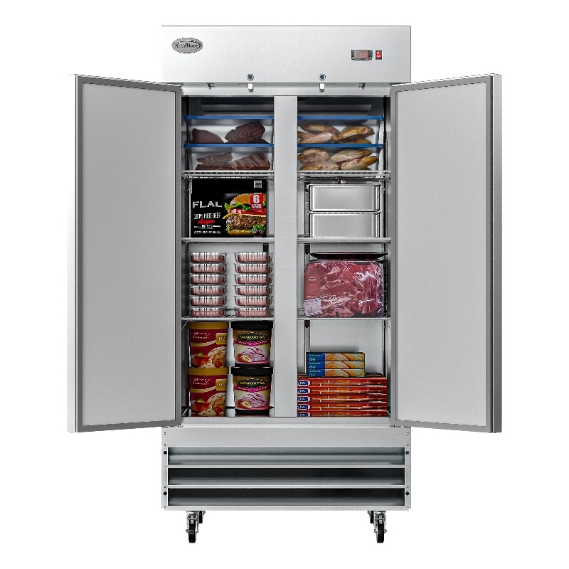 Koolmore 39 in. Commercial Stainless Steel 2-Door Reach-In Freezer in Silver
