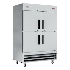 Koolmore 54&quot Commercial Stainless Steel Half Door Reach-In Refrigerator - Silver