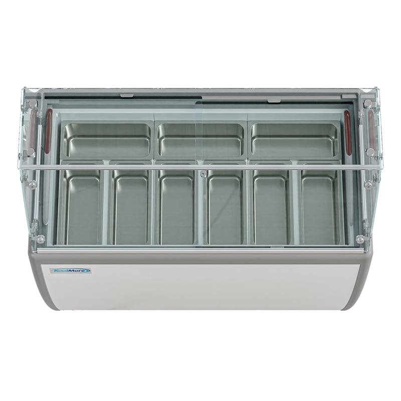 KoolMore 13 Cu. ft. Commercial Gelato Dipping Cabinet w/Protective Sneeze Guard