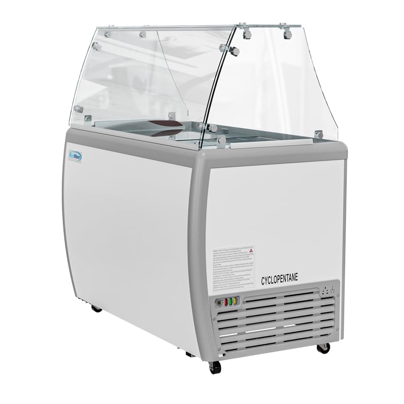 KoolMore 13 Cu. ft. Commercial Gelato Dipping Cabinet w/Protective Sneeze Guard