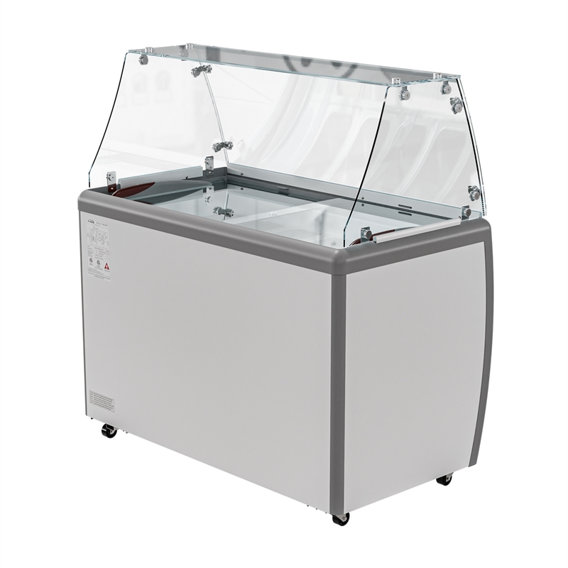 KoolMore 13 Cu. ft. Commercial Gelato Dipping Cabinet w/Protective Sneeze Guard