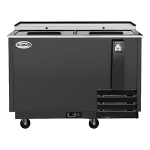 50&quot Commercial Bottle Cooler in Black with Built-In Opener & 14 cu ft