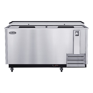 65&quot Commercial Bottle Cooler in Stainless-Steel with Built-In Opener & 19 cu Ft